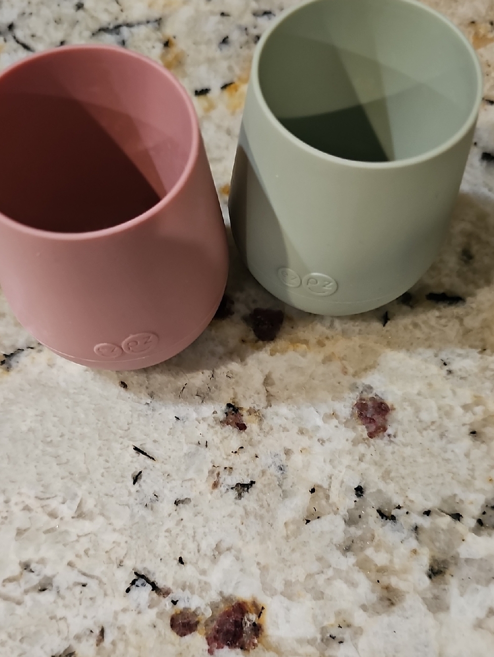 Silicone Cup Set in Blush Pink and Sage Green Ezpz